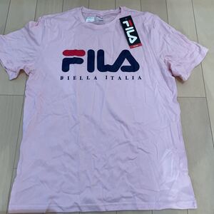 送料無料　未使用　FILA 半袖Tシャツ Mサイズ　ピンク　メンズ　ビッグロゴ