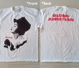 ★［ L ］「 MADONNA マドンナ BLOND AMBITION tour バンド ビンテージスタイル monochrome photo プリント Tシャツ 」新品