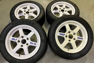 ★BSポテンザ71RS付き★RAYS★TE37★絶版★15インチ★EK9★シビックタイプR スイフトスポーツ★195/55R15★114.3 5H 6.5J +45 7J +43岐阜市