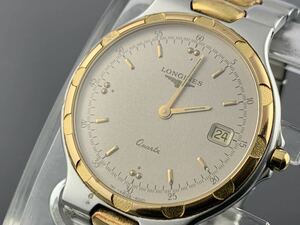 [A1337]1円～☆メンズ腕時計 クォーツ SWISS MADE ロンジン LONGINES コンクエスト L1.614.3 動作品