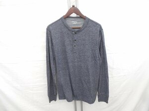 【BANANA　REPUBLIC】バナナリパブリック　メンズ　ロングスリーブカットソー　チャコールネイビー　Lサイズ　SY02-BXJ