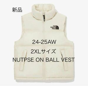 新品 25AW 2XL THE NORTH FACE ノースフェイス ホワイトレーベル NUPTSE ON BALL VEST ヌプシ ダウンベスト ベージュ ヌプシ 