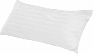 ロング枕カバー 43×120cm サテンストライプ ファスナー式 60番手糸 綿100％ 防ダニ 高級ホテル品質 抱き枕カバー ブライトホワイト