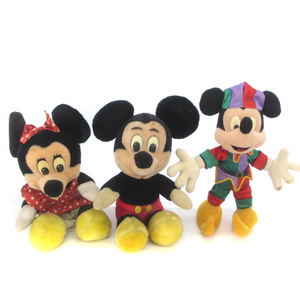 ディズニー Disney ヴィンテージ ミッキー ミニー 3点 セット ぬいぐるみ 当時物 現状品 ■SG