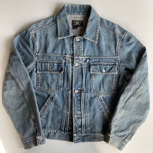 【90s/USA製】RRL “Denim Jacket” M デニム トラッカー ジャケット 三ツ星 Ralph Lauren ヴィンテージ 