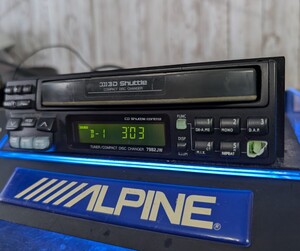 アルパイン TUNER/COMPACT DISK CHAGER 7982JW アンプレス高級機 CD ラジオ 旧車 昭和 平成 ALPINE