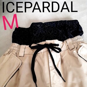 【超美品】ICEPARDAL アイスパーダル　レディースM　スノボ　スノーボード パンツ 防寒　オーバーサイズ 流行デザイン 人気色 ベージュ