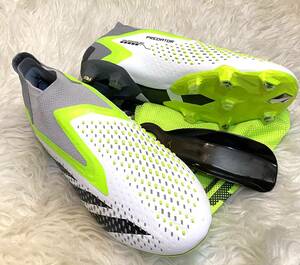 《激レア即決/プレミアムモデル/紐なし》adidas PREDATOR ACCURACY+ FG26.5cm《白灰黄緑》