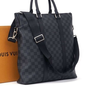 【極美品】 ルイヴィトン Louis Vuitton ダミエ グラフィット アントン トート ブラック系 2WAY ショルダーバッグ 斜めかけ メンズ 1198