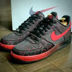 【超レア】AIRFORCE1 エアフォース1 高級 総柄 ブラック レッド