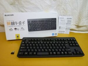 FF2011 ELECOM ワイヤレスキーボード TK-FDM105 ブラック 高耐久キー設計 ワイヤレスレシーバー付 WindowsXP,7,8,10対応 動作確認済/80