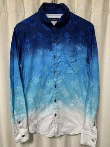 00s Rare TORNADO MART GRADATION FLOWER Jacquard Shirt トルネードマート グラデーション花柄ジャガード シャツ サイズM Archive Y2K