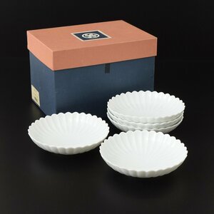 ◎484992 未使用品 たち吉 白菊 銘々皿 シンプルで上品なお皿 箱入