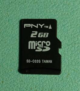 PNY microSDカード2GB　アダプター。ケース付き