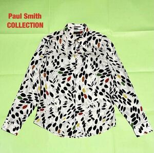 【人気】Paul Smith COLLECTION　ポールスミス　総柄シャツ　マルチカラー　オーバーサイズ　ピンクボタン　ユニセックス　184631 8874