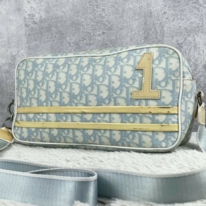 希少カラー Christian Dior クリスチャン トロッター ディオール ショルダーバッグ クロスボディ 斜めがけ モノグラム PVC ファスナー 