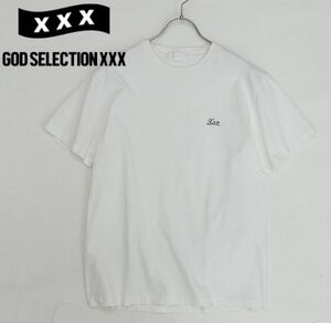 ◆GOD SELECTION XXX ゴッドセレクション トリプルエックス ロゴ刺繍 コットン クルーネック Tシャツ ホワイト S