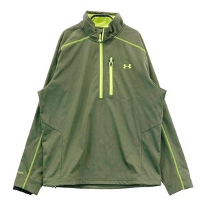 【1円】UNDER ARMOUR アンダーアーマー MGF7834 ハーフジップ 長袖Tシャツ グリーン系 LG [240101225792]