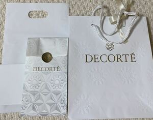 DECORTEコスメデコルテ　ショッパー　ショッピングバッグ　紙袋　リボン付き　手提げ　ギフト　メッセージカード