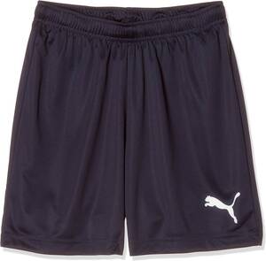 【KCM】Z-puma-729-160★展示品★【プーマ】ジュニア トレーニング ショートパンツ FTBLPLAY ショーツ サッカー　656083-02　ネイビー　160