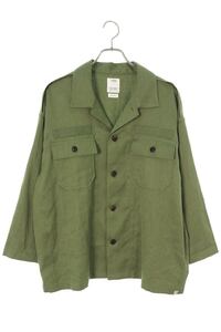 ビズビム 長袖シャツ 0124105011024 CANAAN SHIRT L/S サイズ:2 リネン混エポーレット付き長袖シャツ 中古 BS99