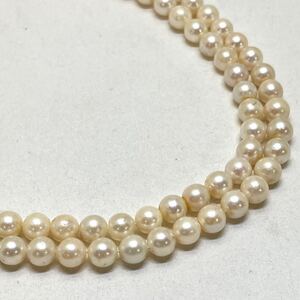 1円〜!!▲アコヤ本真珠ネックレス▲D 約64.5g 約118.0cm 約6.0-6.5mm珠 pearl necklace jewelry パール DC0/DE0 127