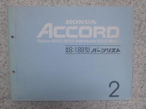 ホンダ ACCORD/SALOON,HATCHBACK1600,1800 AC/AD-100 2版