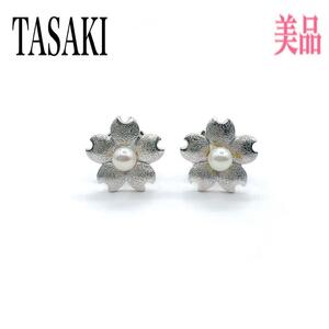 TASAKI タサキ ピンブローチ ブローチ フラワー 桜 シルバー パール 真珠 刻印