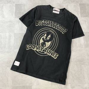 LUST LOONEY TUNES ルーニートゥーン　プリントTシャツ　半袖シャツ　半袖カットソー　コットンシャツ　ブラック　黒　古着