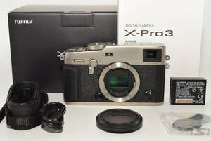 【極上品】 富士フイルム(FUJIFILM) ミラーレス一眼カメラ X-Pro3 DRシルバー 防塵防滴耐低温 FX-X-PRO3ーDS　#7222