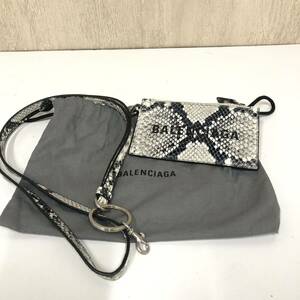 保存袋付き★【BALENCIAGA】バレンシアガ★カードケース パイソン柄 コインケース グレー 05