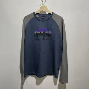 ☆送料無料☆Patagonia☆ッパタゴニア☆切替ラグラン長袖Tシャツ☆ロンT☆メンズL☆D22