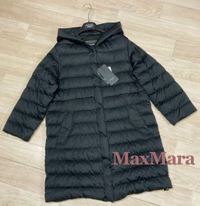新品50%OFF　マックスマーラ　Max Mara　フード付きダウンコート　ブラック　42サイズ　【送料無料】