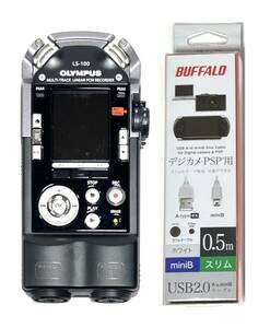 ☆送料無料 美品 OLYMPUS オリンパス マルチトラックリニアPCMレコーダー LS-100 ブラック 4GB SDカードスロット