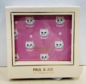 【76】① 1円～ 未使用保管品 PAUL&JOE ポールアンドジョー パスケース 小銭入れ 定期入れ ネコ 猫 ピンク系 ブランド 人気