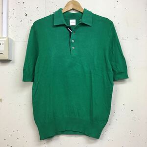 (k) Paul Smith ポールスミス コットンニット 半袖 ポロシャツ サイズM グリーン 緑 
