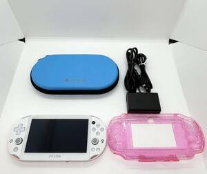 【新品同様】PlayStation Vita pch-2000 ライトピンクホワイト 本体　ポーチ　充電器付き