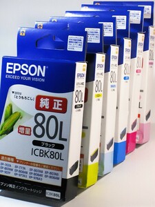 ■ エプソンプリンター 増量タイプ純正インク、80L　とうもろこし6色セット　※難有