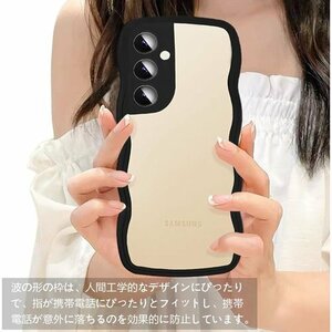 透明 Galaxy S24 ケース クリア 全面保護 ズ保護 おしゃれ 落下防止 ワイヤレス充電対応 ブラック 653