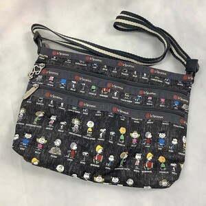 LeSportsac x PEANUTS レスポートサック ショルダーバッグ 70周年 スヌーピー グレー系 / 小型便OK [D2798]