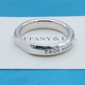 【送料無料】極希少 美品 Tiffany&Co. ティファニー メイカーズ スライス リング シルバー 16号 指輪 SV925 MAKERS NY T ロゴ メンズ GK42