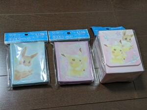 ポケモンカード★ジュエル★デッキシールド2個＆デッキケース★新品未開封★ピカチュウ イーブイ★スリーブ 64枚入り★送料無料