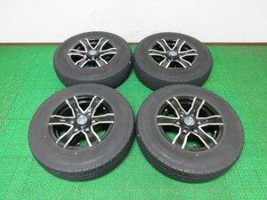 Q139【送料無料】195/80R15 107/105 超溝高 8.5~9分山 夏タイヤ ENASAVE VAN01 21年製 アルミ ホイールセット 4本 美品 ♪ 激安 ハイエース