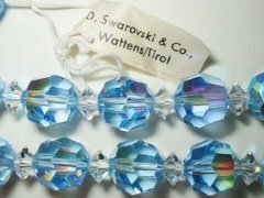 VINTAGE SWAROVSKI STRANDS #23 Light Sapphire AB 10mm