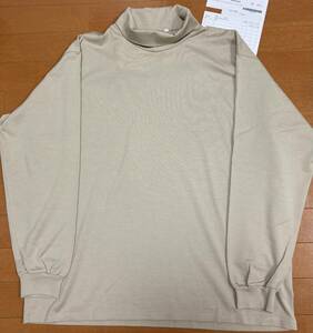 22aw 美品 auralee LUSTER PLAITING HI NECK L/S TEE ベージュ size 4 オーラリー 納品書付 24aw