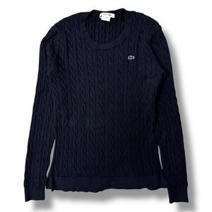 LACOSTE ラコステ ケーブルニット セーター ブラック 42 レディース