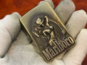 1円 ZIPPO ライター マルボロ Marlboroジッポ Zippoオイルライター真鍮製 中古品 喫煙グッズ ジッポー 火花確認済R657112