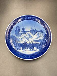 ロイヤルコペンハーゲン　ROYAL COPENHAGEN　洋食器　食器　ブルー　ホワイト　1997年　箱なし　中古　美品　雪景色　お洒落　＊A985＊