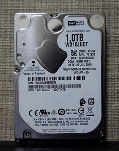 ■正常動作品■WesternDigital製2.5inch AVコマンド対応HDD 1TB WD10JUCT 