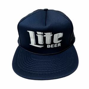 デッドストック LITE BEER MILLER キャップ 帽子 ビール メッシュキャップ ミラービール ビンテージ トラッカーキャップ スナップバック 